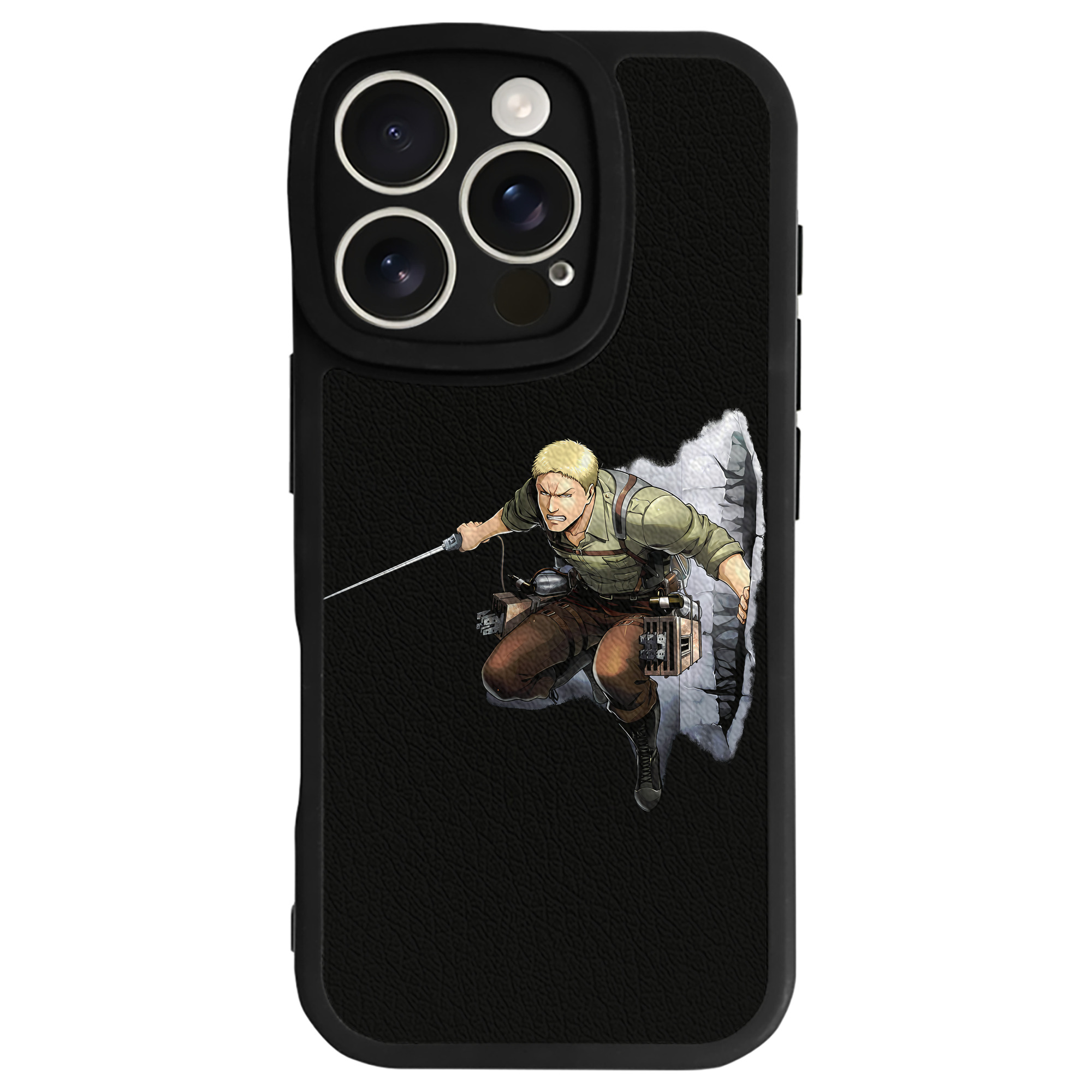 （画像用） 進撃の巨人 ライナー・ブラウン Attack on Titan Reiner Braun 【iPhone 16シリーズ対応】シリコンスマホケース（レザー調） 材質：シリコン